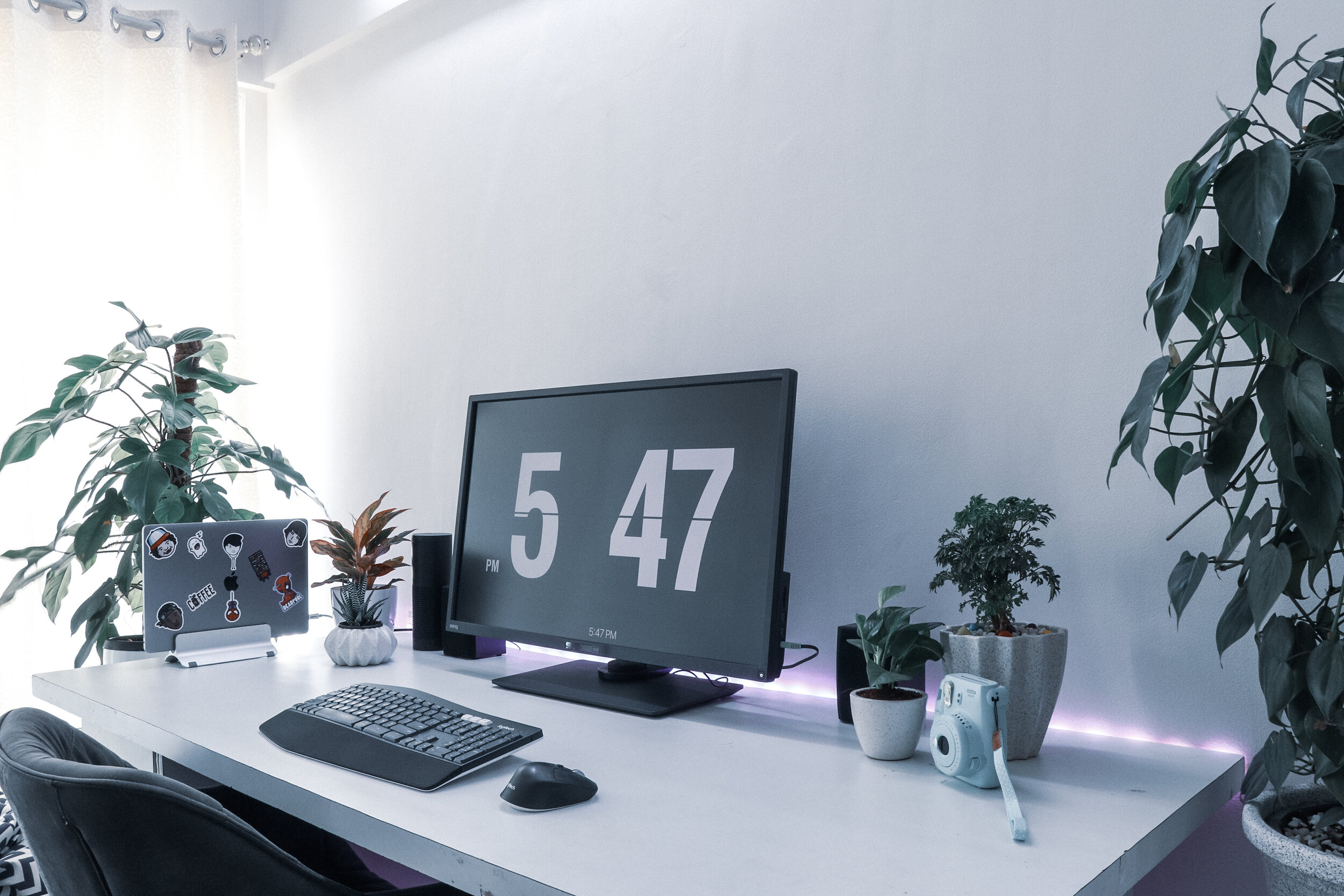 A home office desk setup